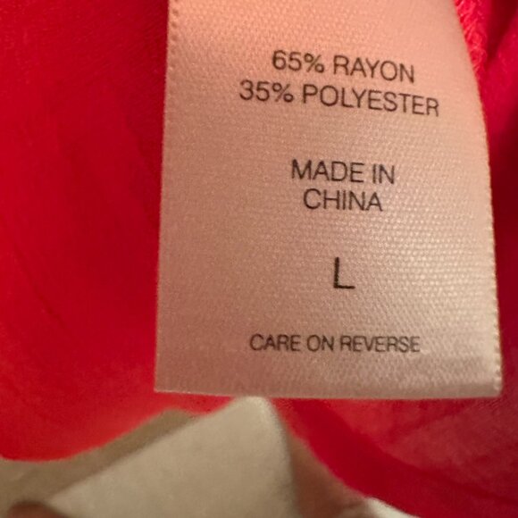 Bold Coral Hooded Tie-Front Top & Pants Set – Size L - Picture 8 of 10